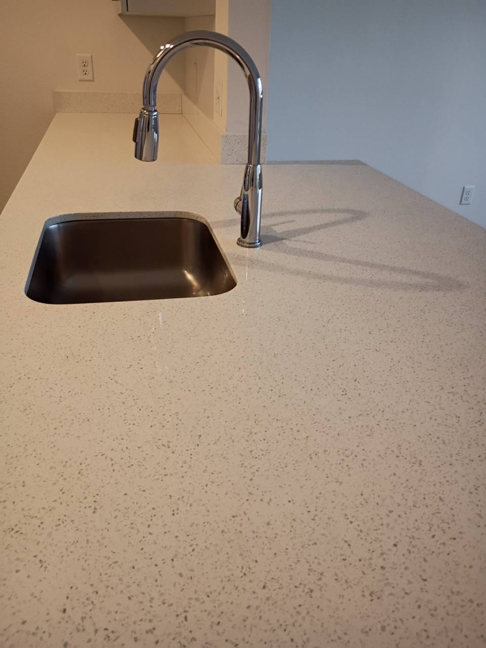 Spotless kitchen countertop and sink