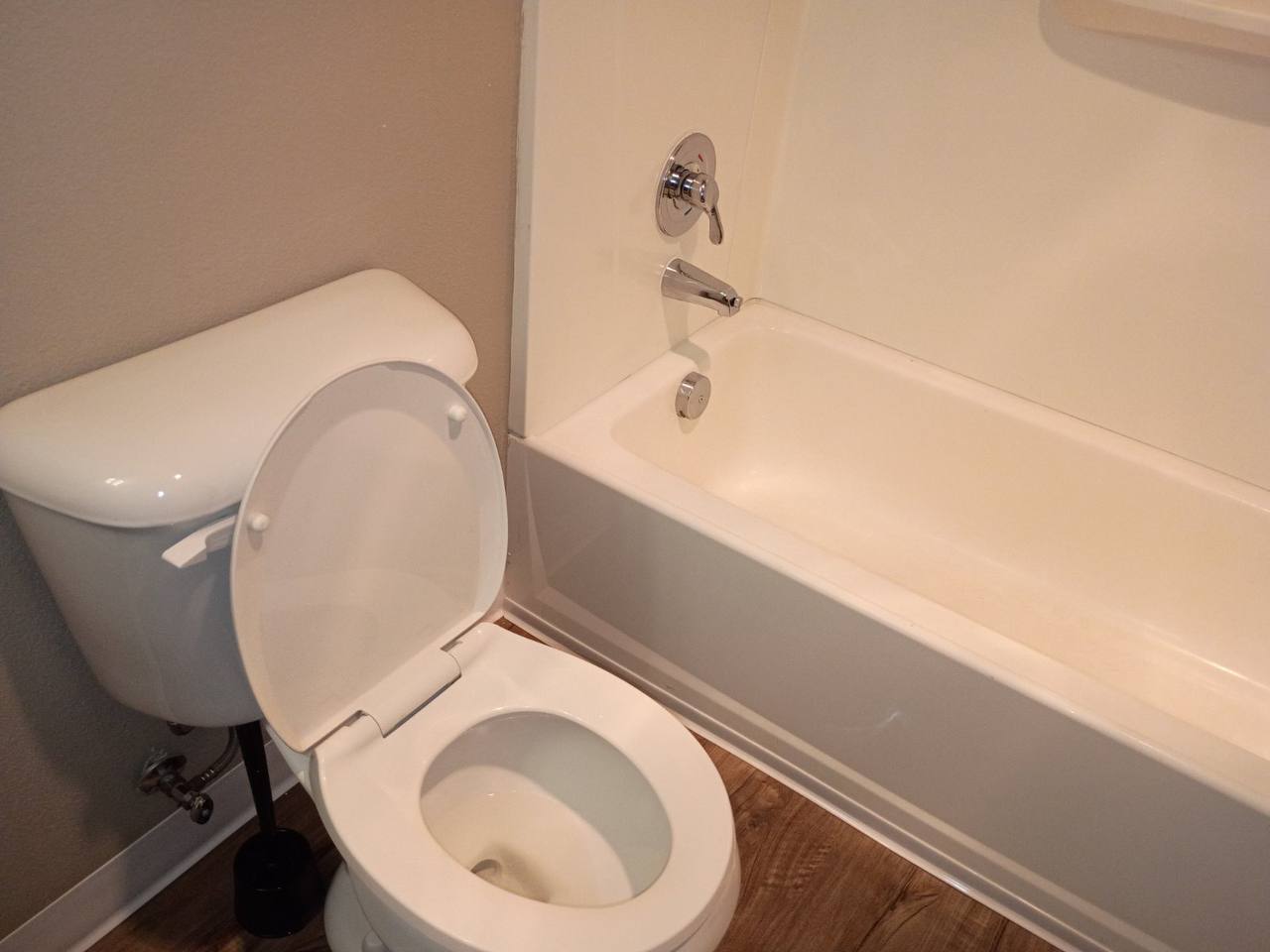 Clean toilet and bathtub